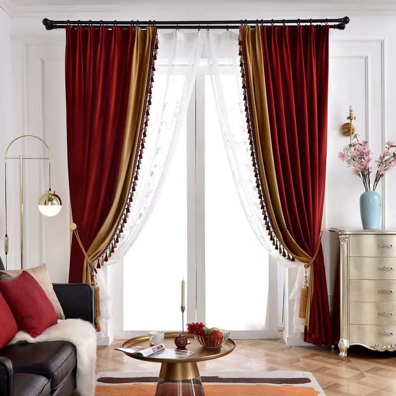 Rideaux occultants en velours vert paon