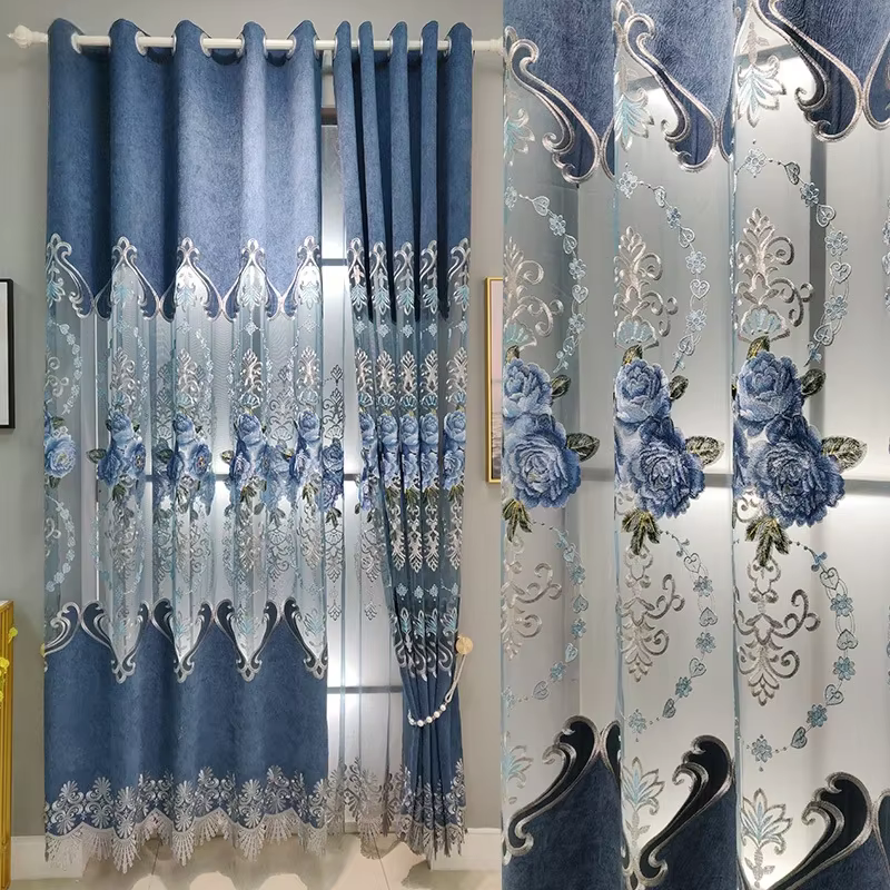 Rideaux brodés exquis de Style européen pour salon