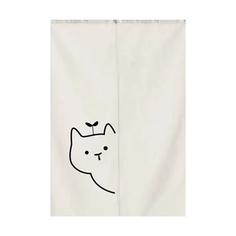 Rideau chaud de style japonais à motif chat VIKAMA