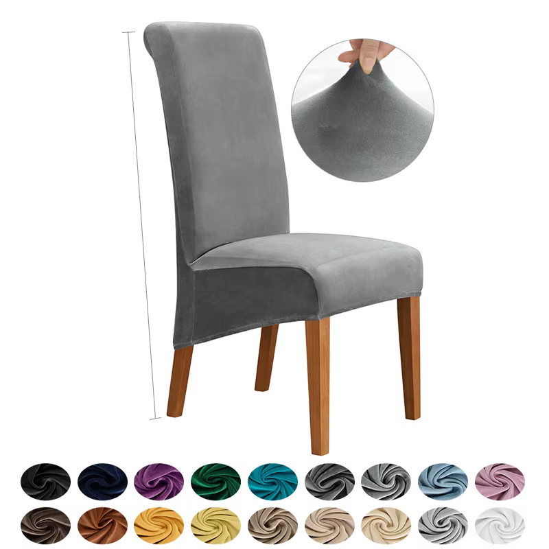 Housse de chaise en velours extensible