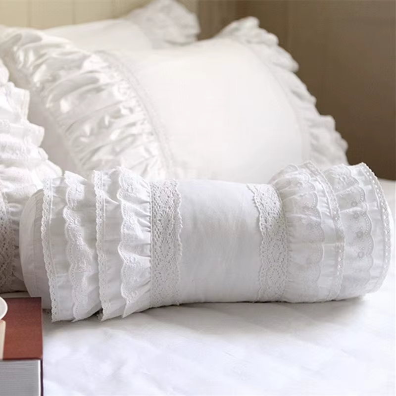 Juste de coussin en dentelle à volants pour la décoration de la maison