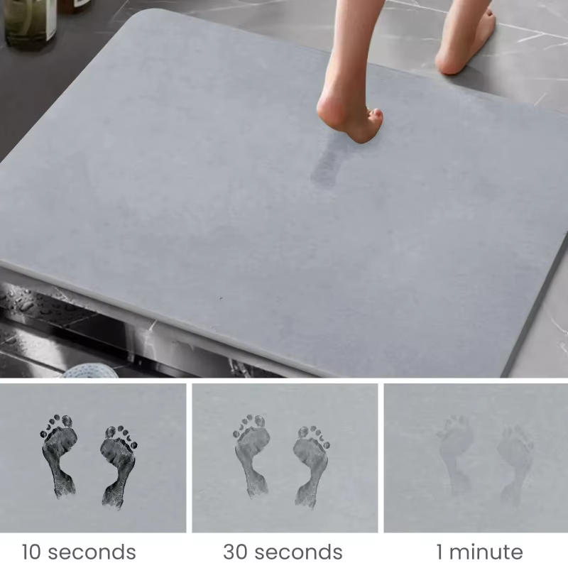 Tapis de bain en diatomite à séchage rapide et antidérapant