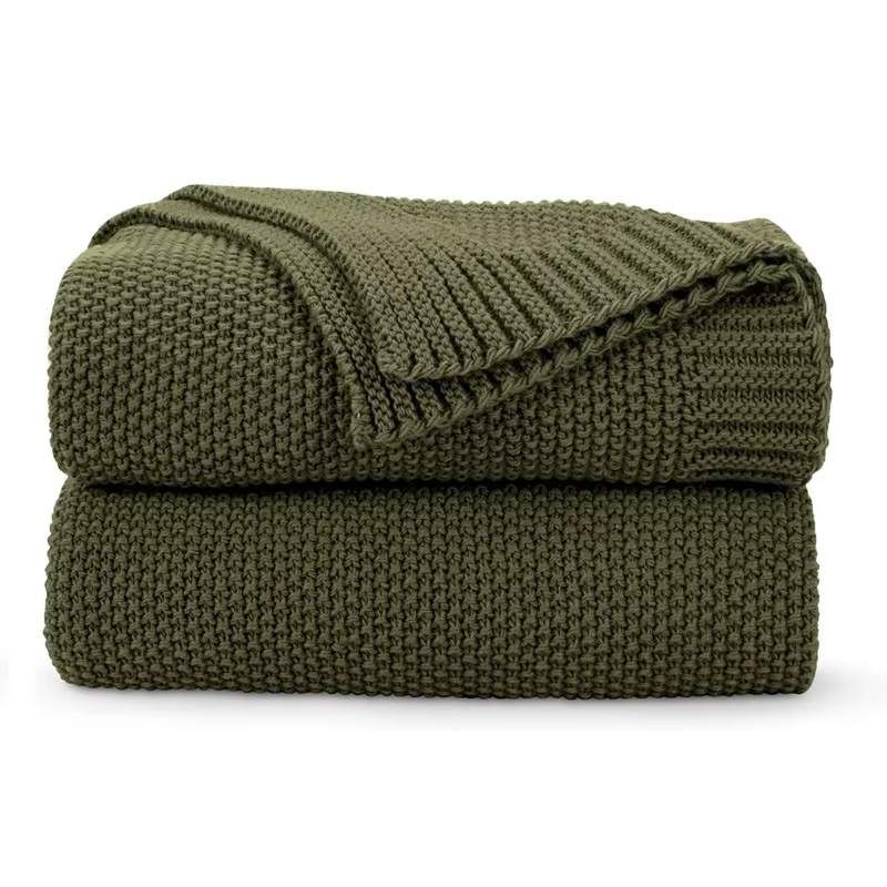 Couverture tricotée torsadée de noël pour canapé