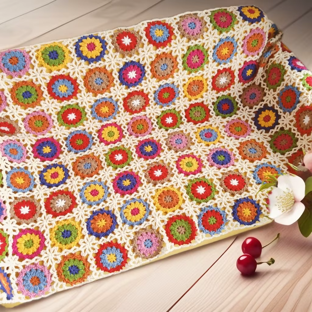 Couverture au crochet faite à la main