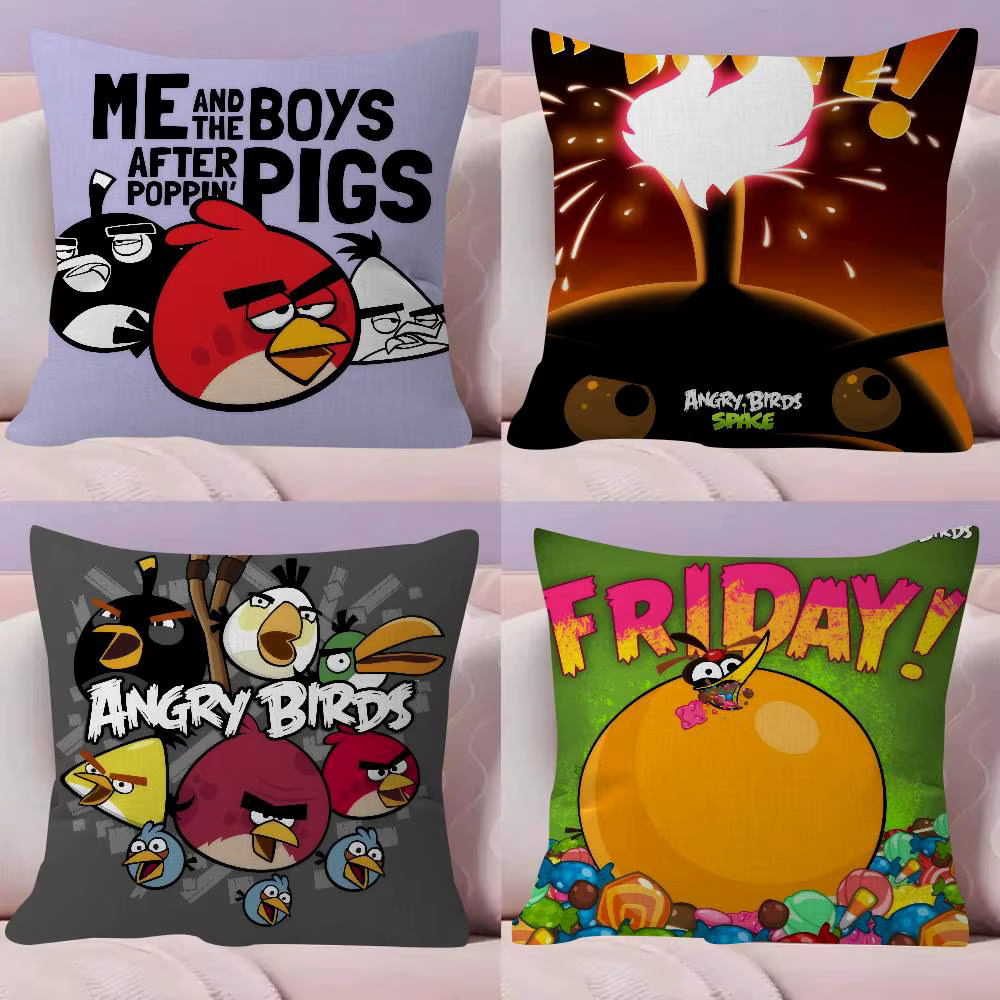 Housse de coussin de dessin animé A-A-Angry Birds