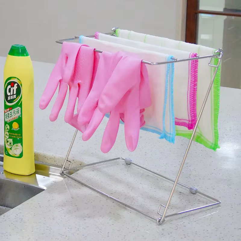 Porte-serviettes pliable en acier inoxydable
