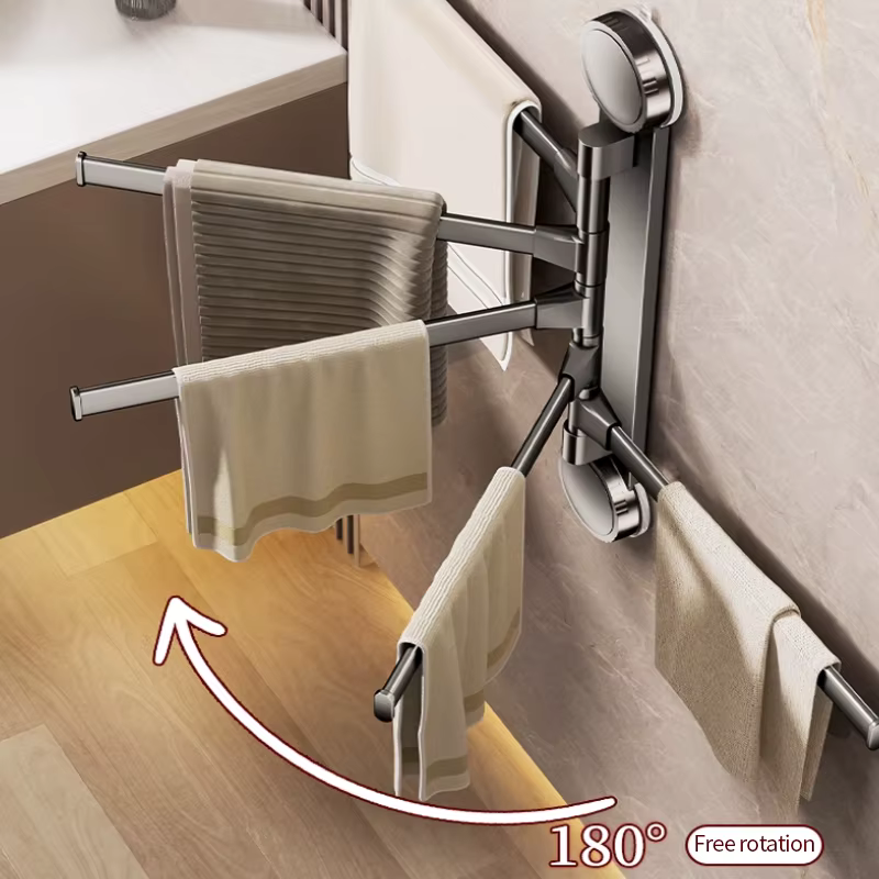 Porte-serviettes rotatif à ventouse sans perçage