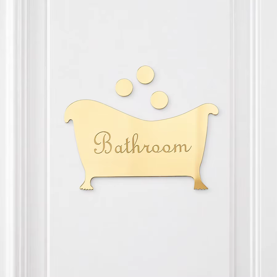 Autocollant mural en acrylique pour porte de salle de bain