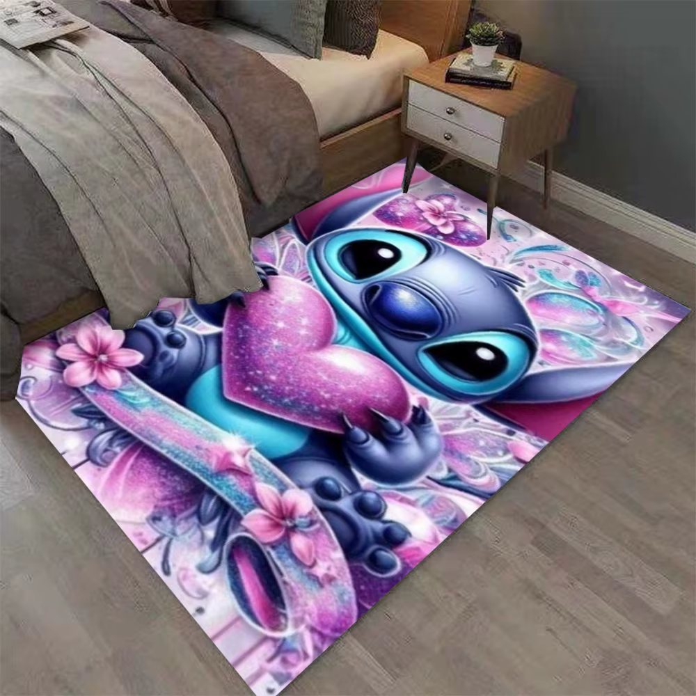 Tapis Décoratif Adorable Motif Cœur Stitch pour Chambre et Salon