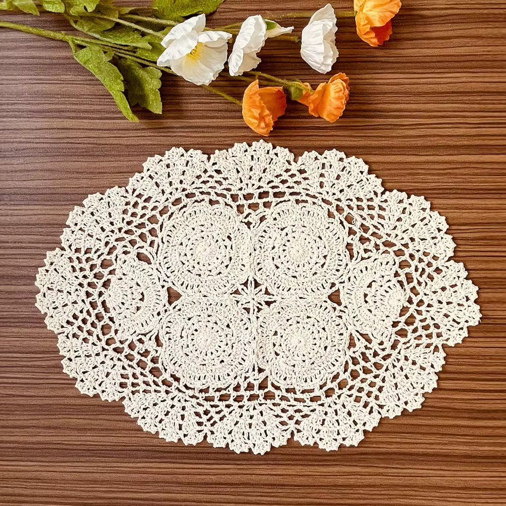 Nouveau Vintage crochet napperons ovale Shabby Chic