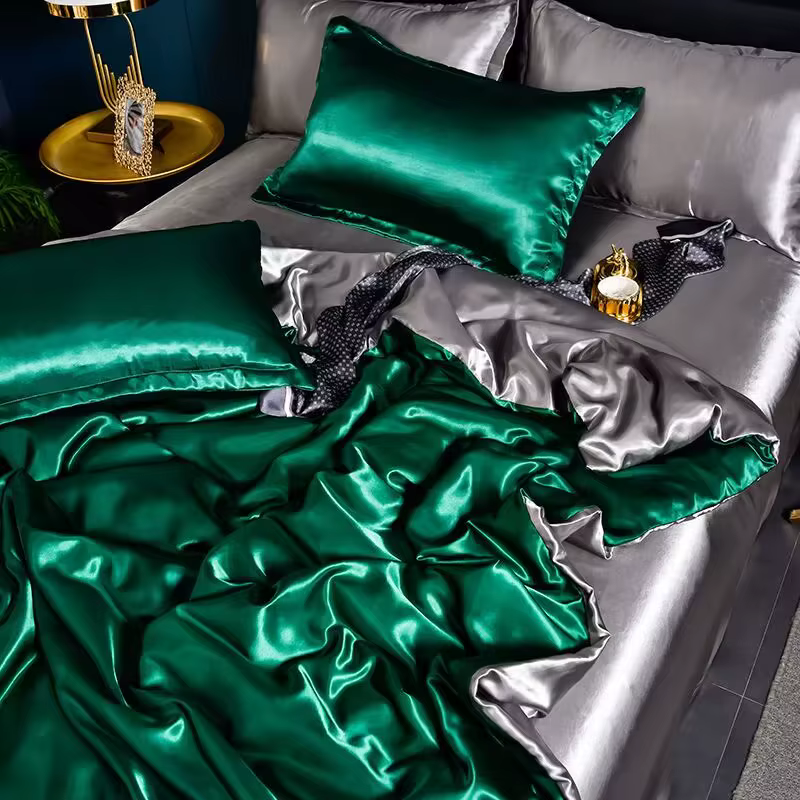 Parure de Lit Double Face A/B en Satin Soyeux