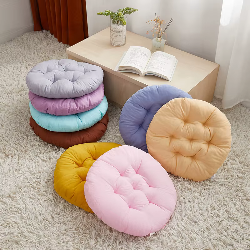 Coussin de chaise de bureau rond de couleur