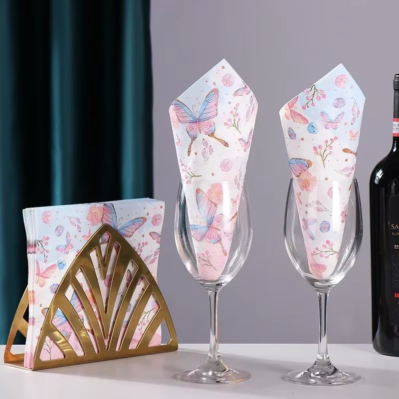 Serviettes en papier imprimées colorées