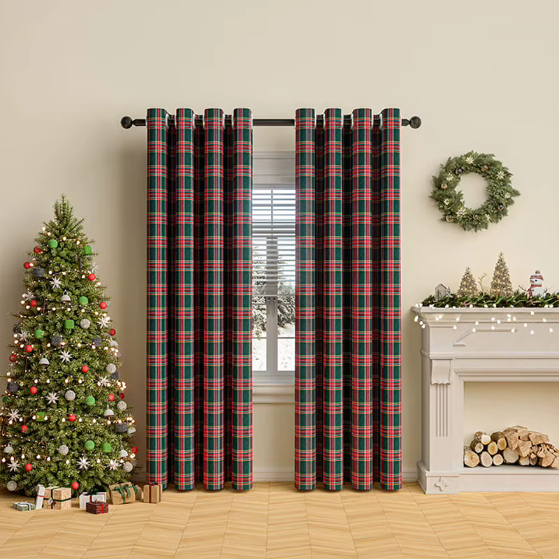 Rideau à grille de ligne à 1 panneau adapté à la décoration du salon et de la chambre à coucher