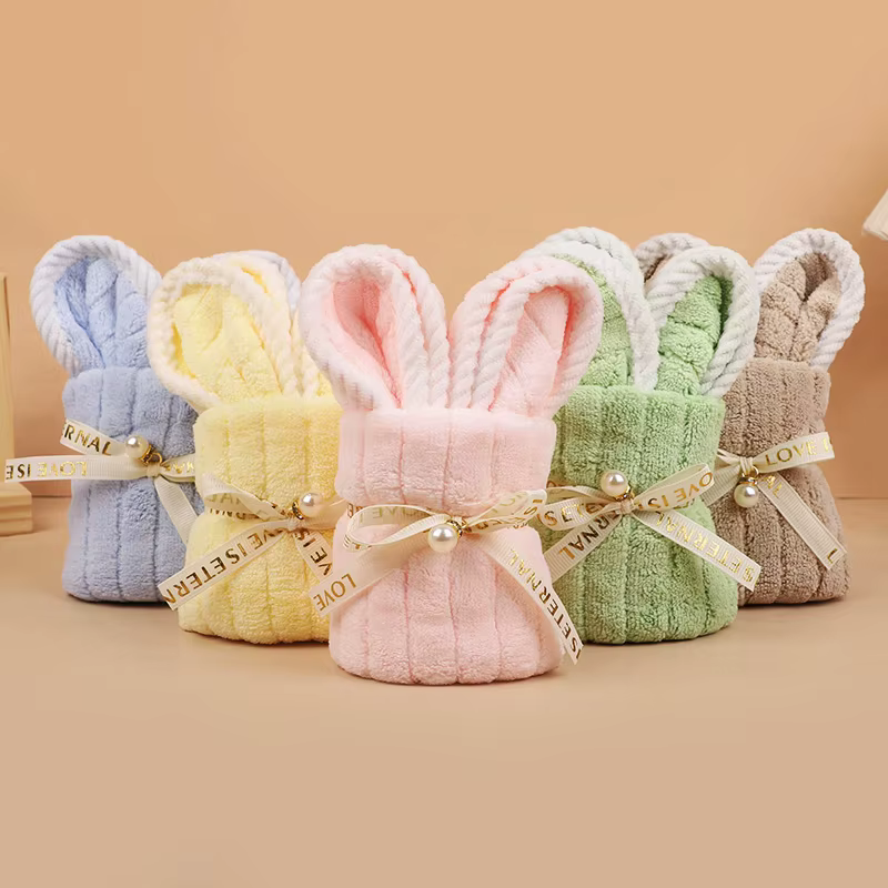 5 pièces de serviettes mignonnes en forme de lapin