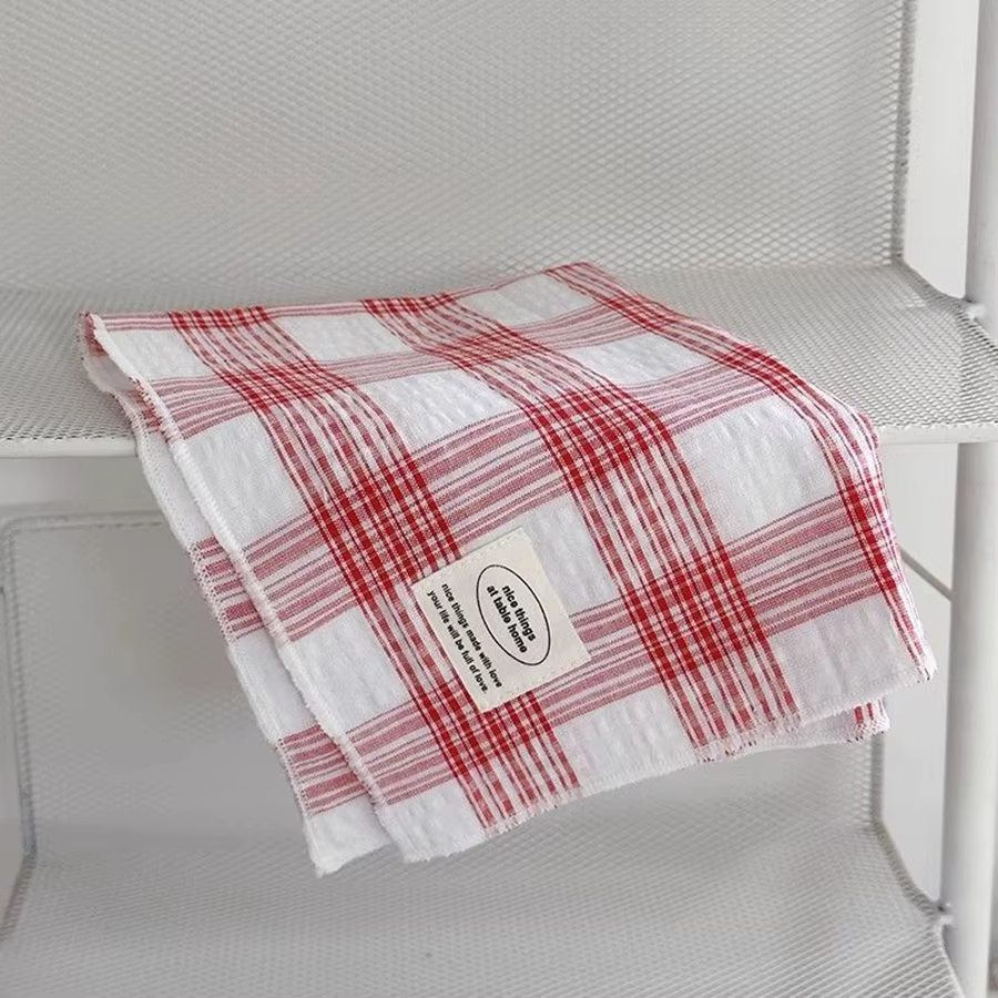 Nappe à carreaux bleu rétro coréen