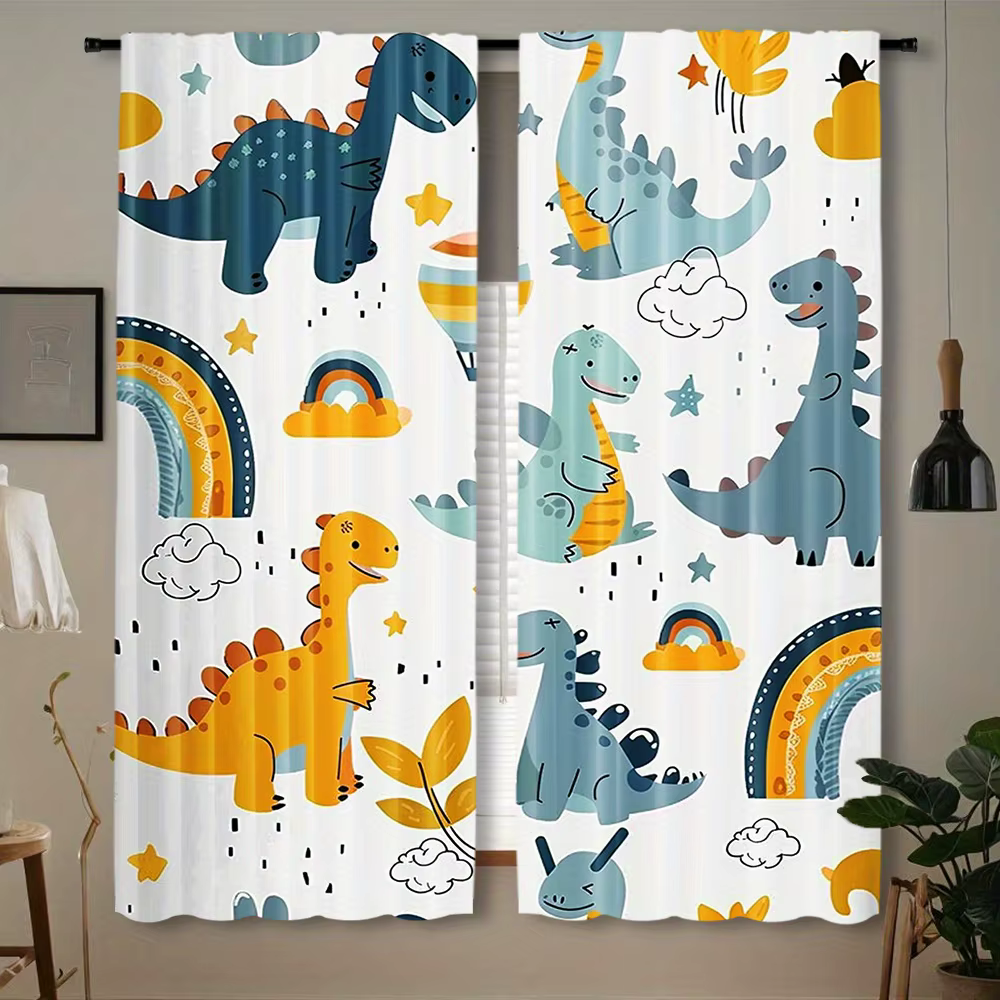 Rideau mignon pour tout-petits motif dinosaure