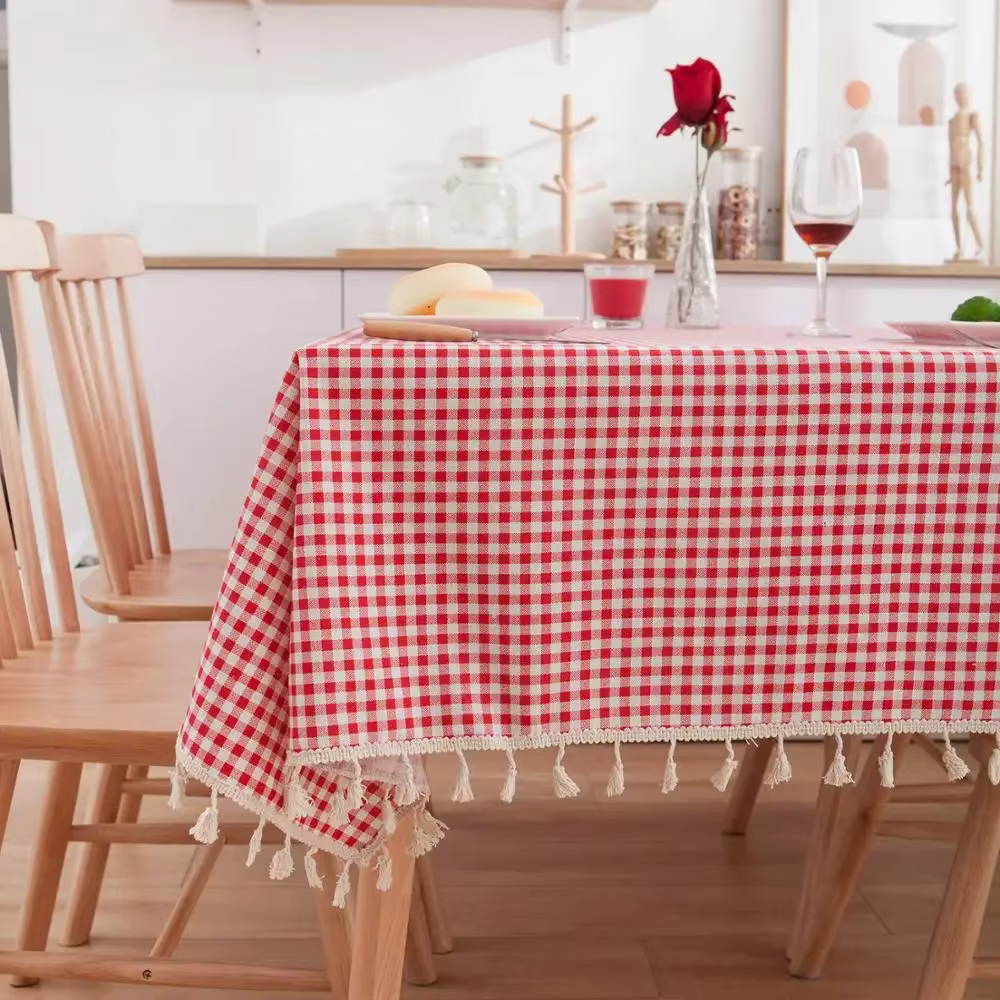 Nappe à carreaux pastorale rouge et blanc