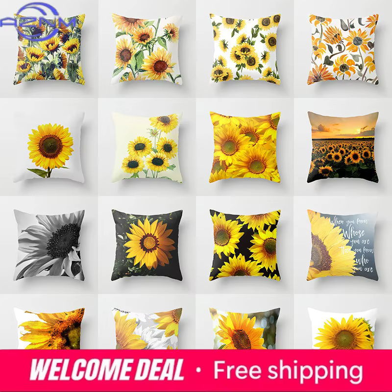 Housse de coussin tournesol pour l'été