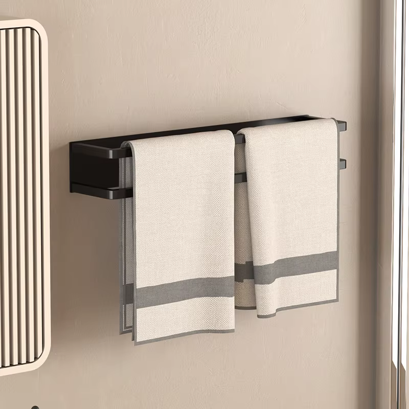 Porte-serviettes mural non perforé pour salle de bain