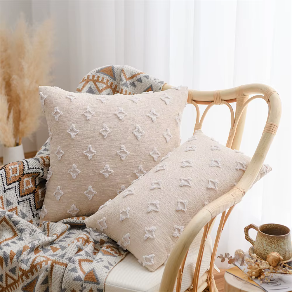 Housses de coussin beiges 45x45