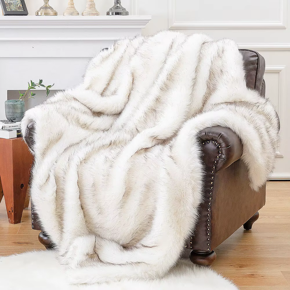 Battilo fausse fourrure couverture Plaid jeter pour canapé luxe