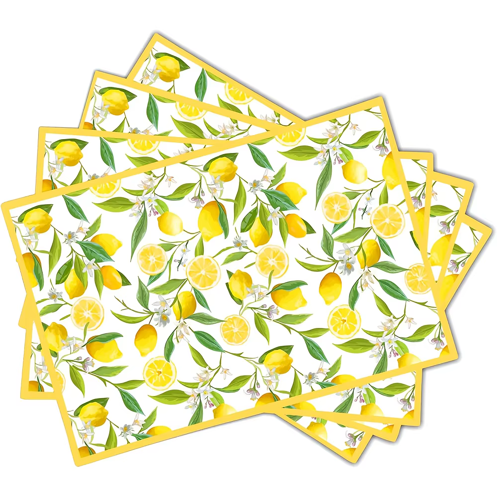 4 pièces, sets de table à motif citron
