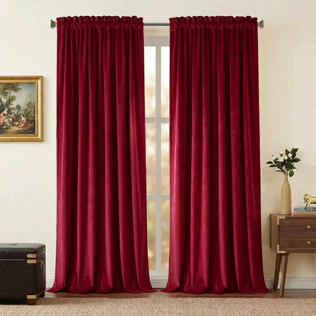 Rideau occultant de luxe en velours [1 panneau] – Draperie insonorisante et assombrissante pour chambre et salle de