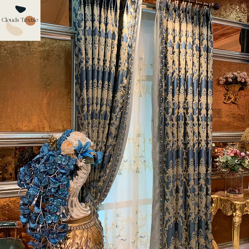 Rideaux classiques brodés d'atmosphère de luxe haut de gamme de Style européen