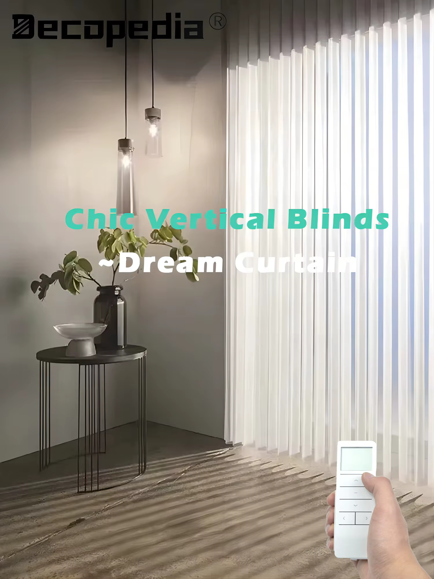 Decopedia-Store Vertical en Tissu Transparent pour Portes Coulissantes