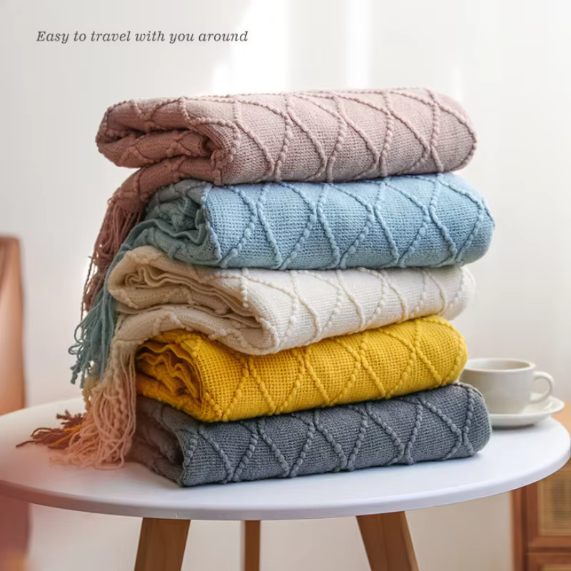 Couverture tricotée pour canapé