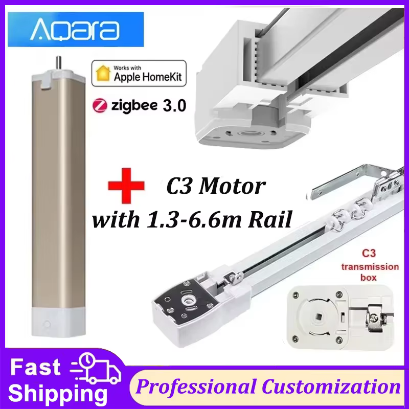 Aqara – rail de rideau électrique intelligent comprenant un moteur C3 Zigbee 3.0