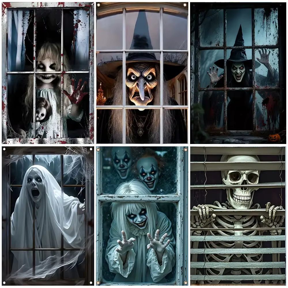 Rideau d'halloween effrayant