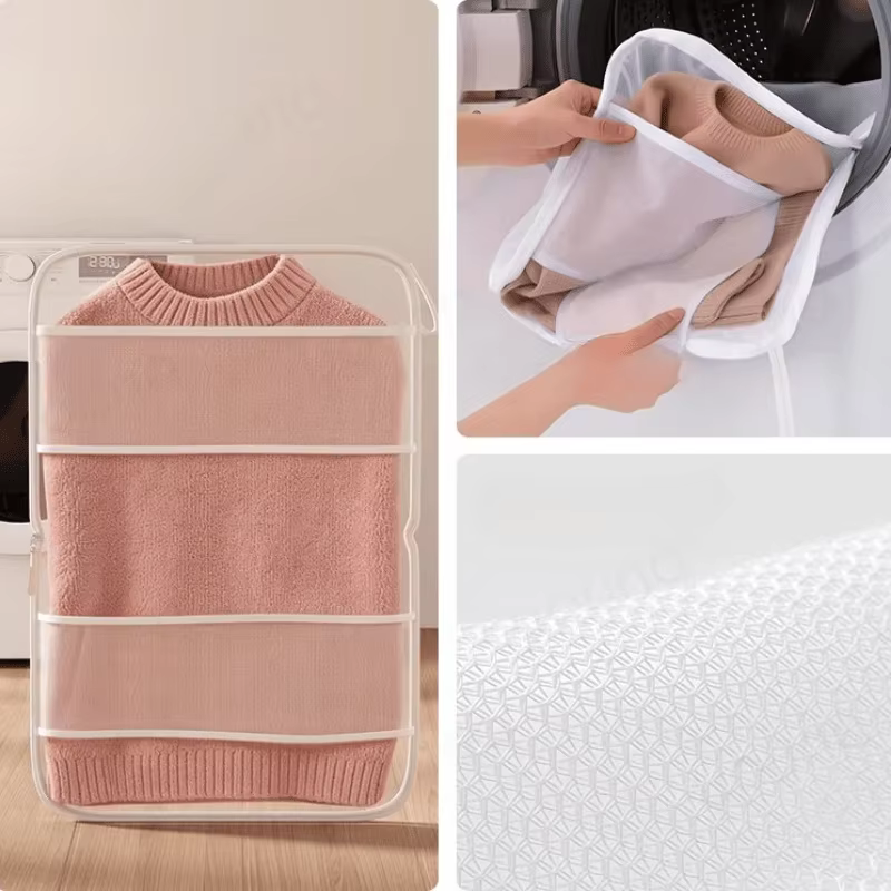Sacs à linge respirants anti-déformation pour l'utilisation dans les machines à laver domestiques. Polyvalent pour les