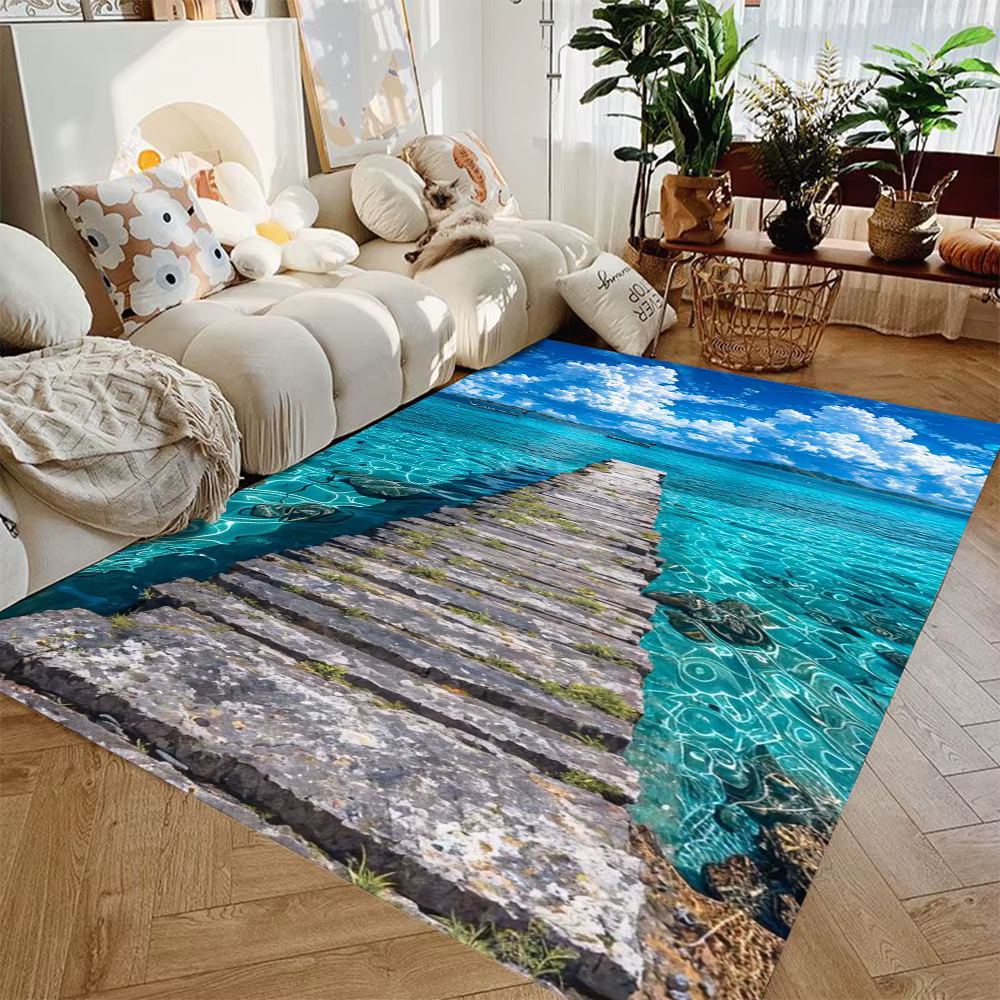 Tapis imprimé représentant un monde sous-marin