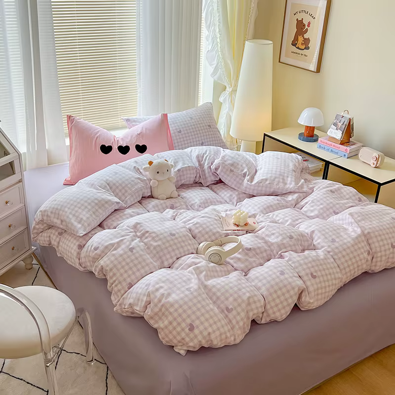 Parure de lit à motif minimaliste pour adultes et enfants