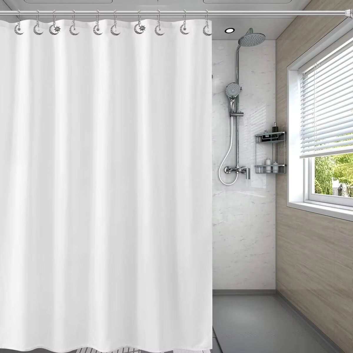 12 crochets décoratifs pour rideau de douche