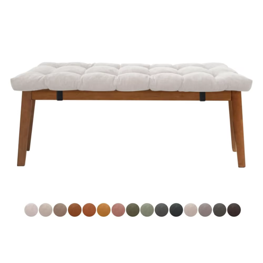 Coussin de banc en velours côtelé avec boucles