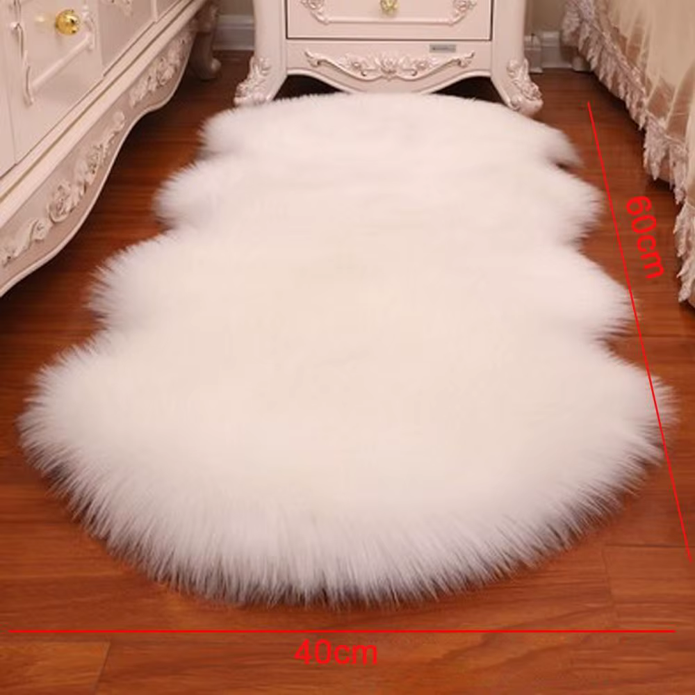 Faux tapis Shaggy moelleux en peau de mouton artificielle