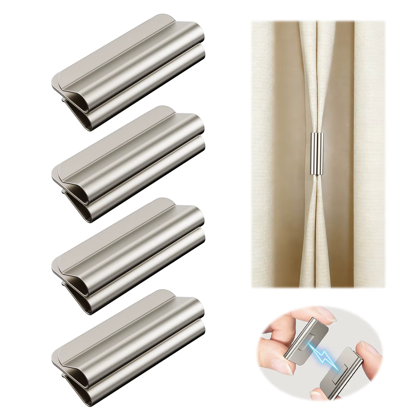 Attaches magnétiques pour rideaux