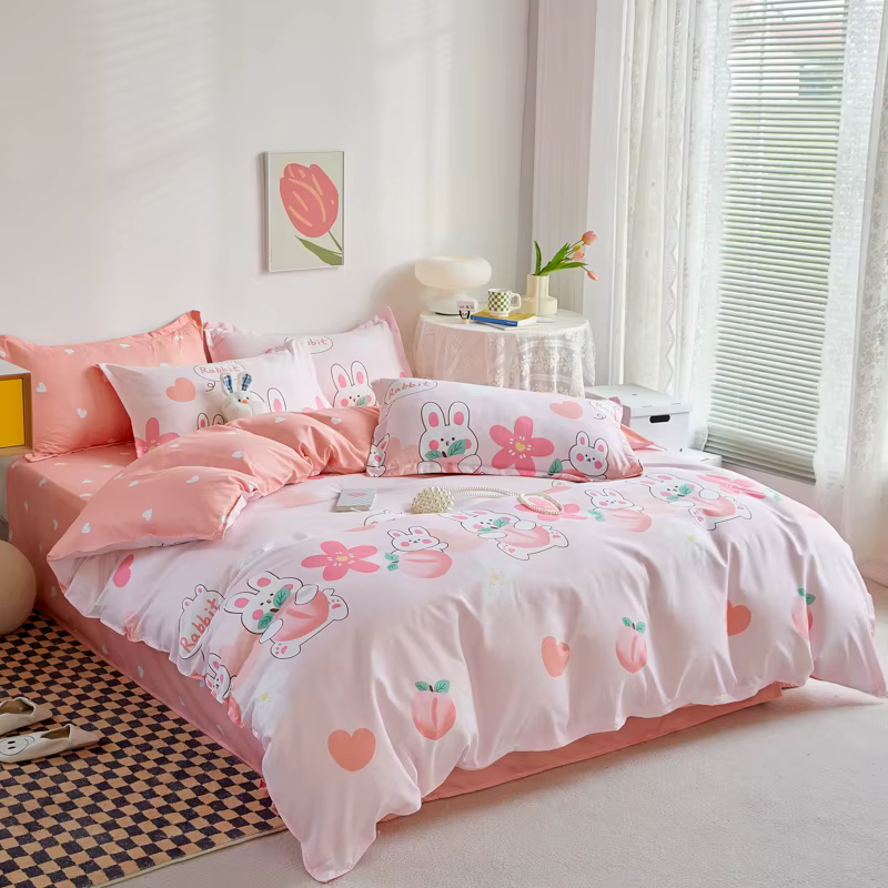 Housse de couette toutes saisons 1 pièce: rose