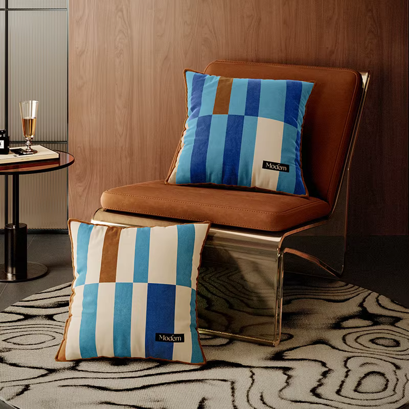Housses de coussin décoratives rayées 18 "