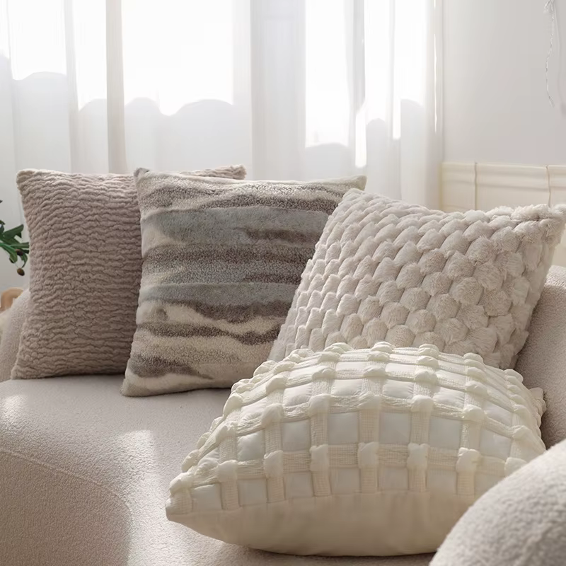 Housse de coussin kaki Style crème
