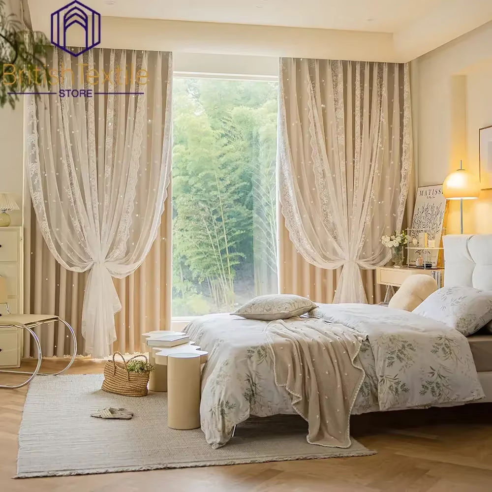 Rideaux en dentelle pour salon chambre à coucher