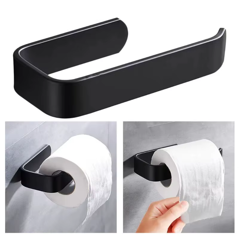 Porte-serviettes de salle de bain blanc sans perçage