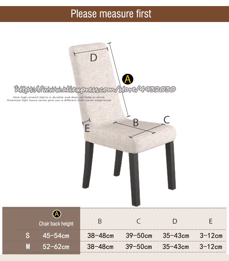 Juste de chaise de salle à manger européenne universelle
