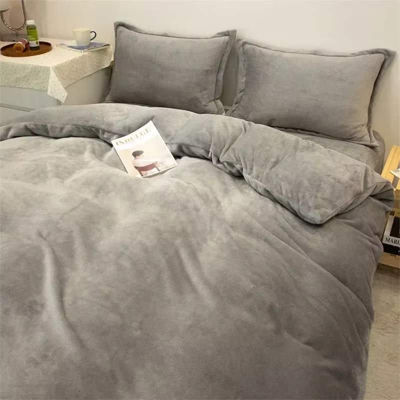 Housse de couette en flanelle grise