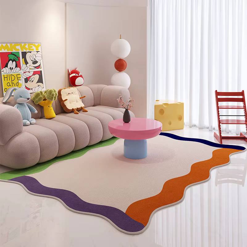 Tapis doux de décoration de chambre à coucher de formes irrégulières