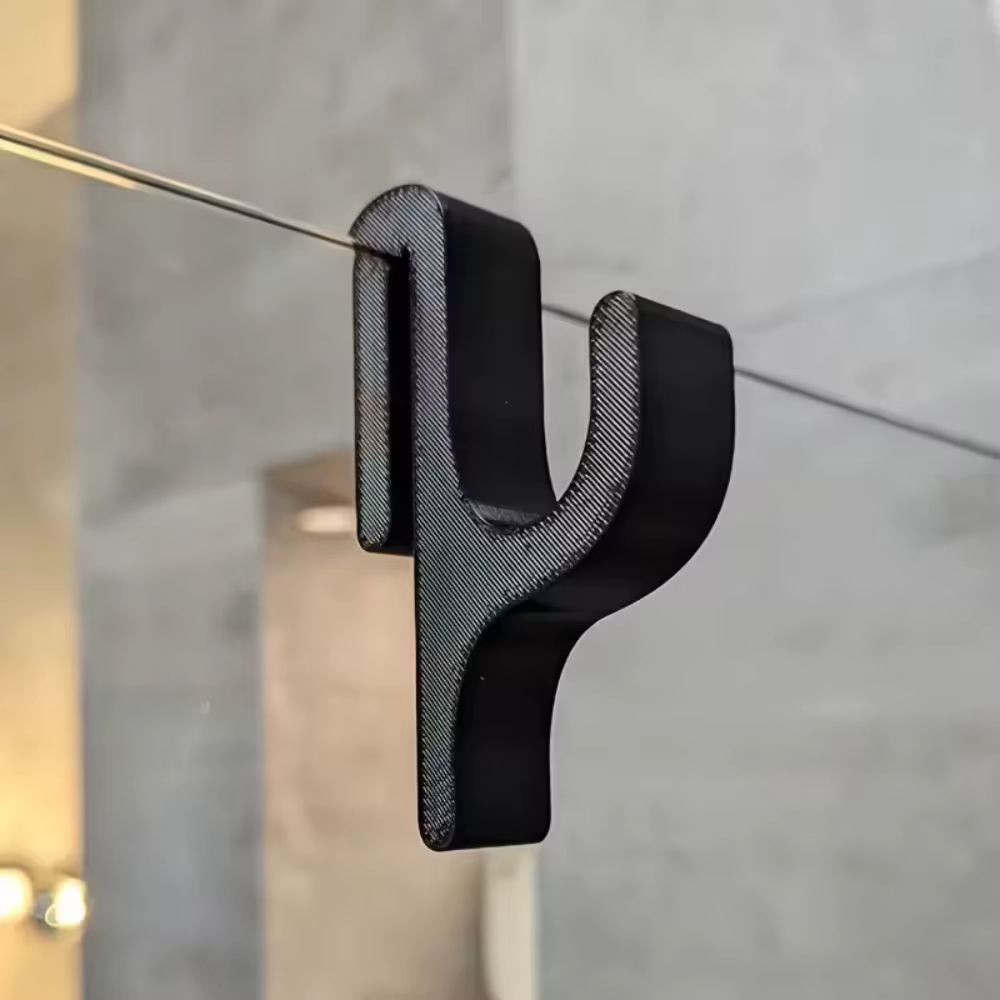 Crochet de salle de bain pour porte en verre sans cadre