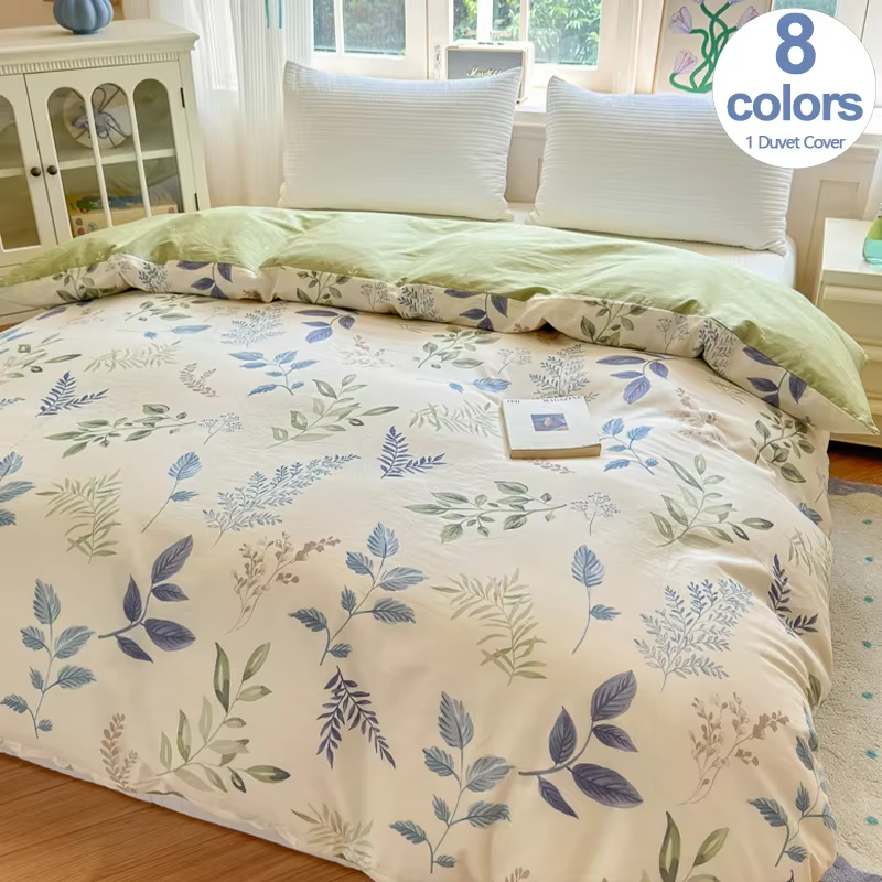 Housse de couette imprimée florale 1 pièce - Literie de luxe 100 % coton